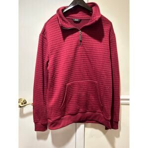 Coofandy Mens 1/4 Zip Pullover medium Burgundy  Long Sleeve